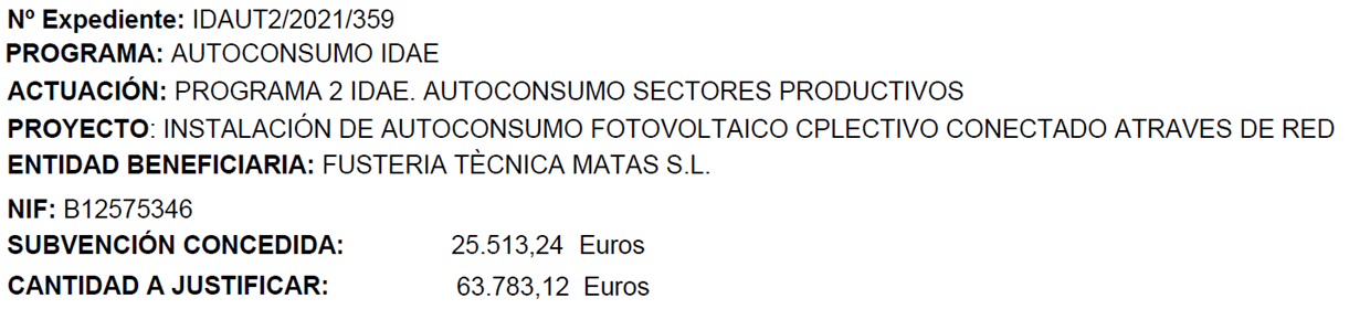 Fustecma recibe ayuda de los Fondos Next Generation fustecma idae